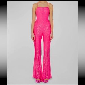 Rotate Birger Christensen Sequined Flared Jumpsuit